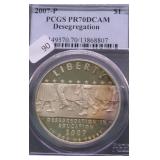 2007 P PCGS PF70DC DESEGREGATION SILVER DOLLAR