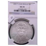2009 P NGC MS70 LOUIS BRAILLE SILVER DOLLAR