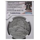 2000 P NGC PF69UC LIBRARY OF CONGRESS SILVER DOLLA