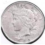 1922 PEACE DOLLAR VF