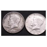 TWO 1964 KENNEDY HALF DOLLARS