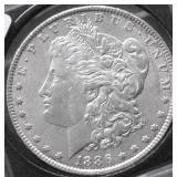 1886 MORGAN DOLLAR AU