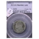 2002 S PCGS PF69DC JEFFERSON NICKEL