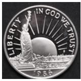 1986 PROOF ELLIS ISLAND HALF DOLLAR