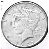 1922 PEACE DOLLAR VF