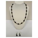 DALMATION SPOTTED JASPER BEADED JEWELRY SET