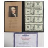 UNCUT SHEET OF $10 BILLS