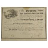 $500 SIRPERCENT NON TAX CERTIFICATE 1865