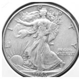1945 WALKING HALF DOLLAR XF