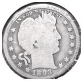 1893 BARBER QUARTER G