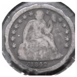 1842 SEATED DIME VG