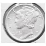 1936 MERCURY DIME AU+