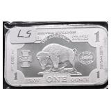 1 OZ .999 SILVER ART BAR