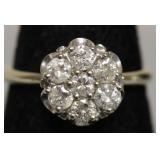 14K GOLD DIAMOND CLUSTER RING  SZ 6.25   3.49G