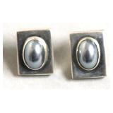 STERLING SILVER HEMATITE EAR RINGS