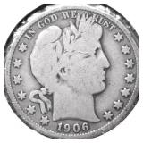 1906 S BARBER HALF DOLLAR VG