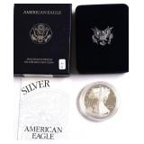 1998 PROOF SILVER EAGLE W BOX PAPERS