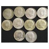 10 40 % SILVER HALF DOLLARS