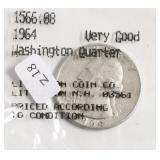1964 CHOICE BU WASHINGTON QUARTER