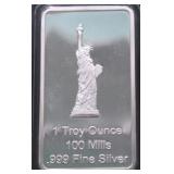 1 OZ .999 SILVER ART BAR