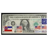 SIGNED FIRST DAY COVER GEM 1$ FEDERAL RESERVE NOTE