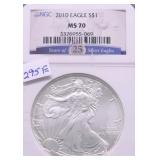 2010 NGC  MS70 SILVER EAGLE BROKEN CASE