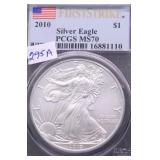 2010 PCGS MS70 FIRST STRIKE SILVER EAGLE