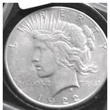 1922 S PEACE DOLLAR AU