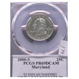 2000 S PCGS PF69DC WASHINGTON QUARTER