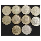 10 40 % SILVER HALF DOLLARS