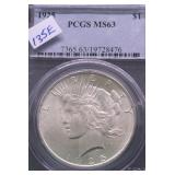 1925 PCGS MS63 PEACE DOLLAR
