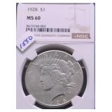 1928 NGC MS60 PEACE DOLLAR