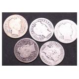 5 BARBER DIMES
