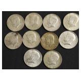 (10) 40% KENNEDY SILVER DOLLARS