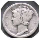 1920 D MERCURY DIME VG