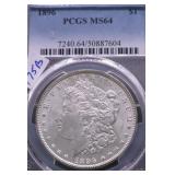 1896 PCGS MS64 MORGAN DOLLAR