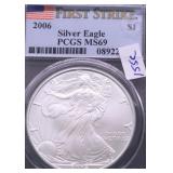 2006 PCGS MS69 FIRST STRIKE SILVER EAGLE