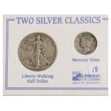 WALKING LIBERTY HALF AND MERCURY DIME SET