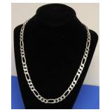 STERLING SILVER FIGARO MENS NECKLACE   50.89 GRAMS
