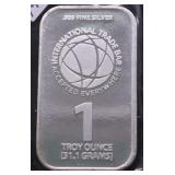 1 OZ .999 SILVER ART BAR