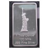 1 OZ .999 SILVER ART BAR