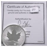 2018 CANADIAN MAPLE LEAF 1 TOZ .9999 SILVER