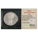 2001 AMERICAN SILVER EAGLE BU
