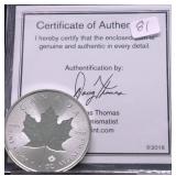 2018 CANADIAN MAPLE LEAF 1 TOZ .9999 SILVER