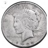 1922 D PEACE DOLLAR VF