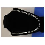 SERLING SILVER FIGARO CHAIN   20 INCHES