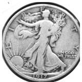 1917 WALKING HALF DOLLAR F
