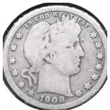 1908 D BARBER QUARTER G