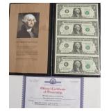 UNCUT SHEET OF $1 BILLS