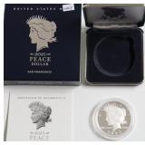 2025 S PEACE SILVER DOLLAR W/ BOX AND PAPERS